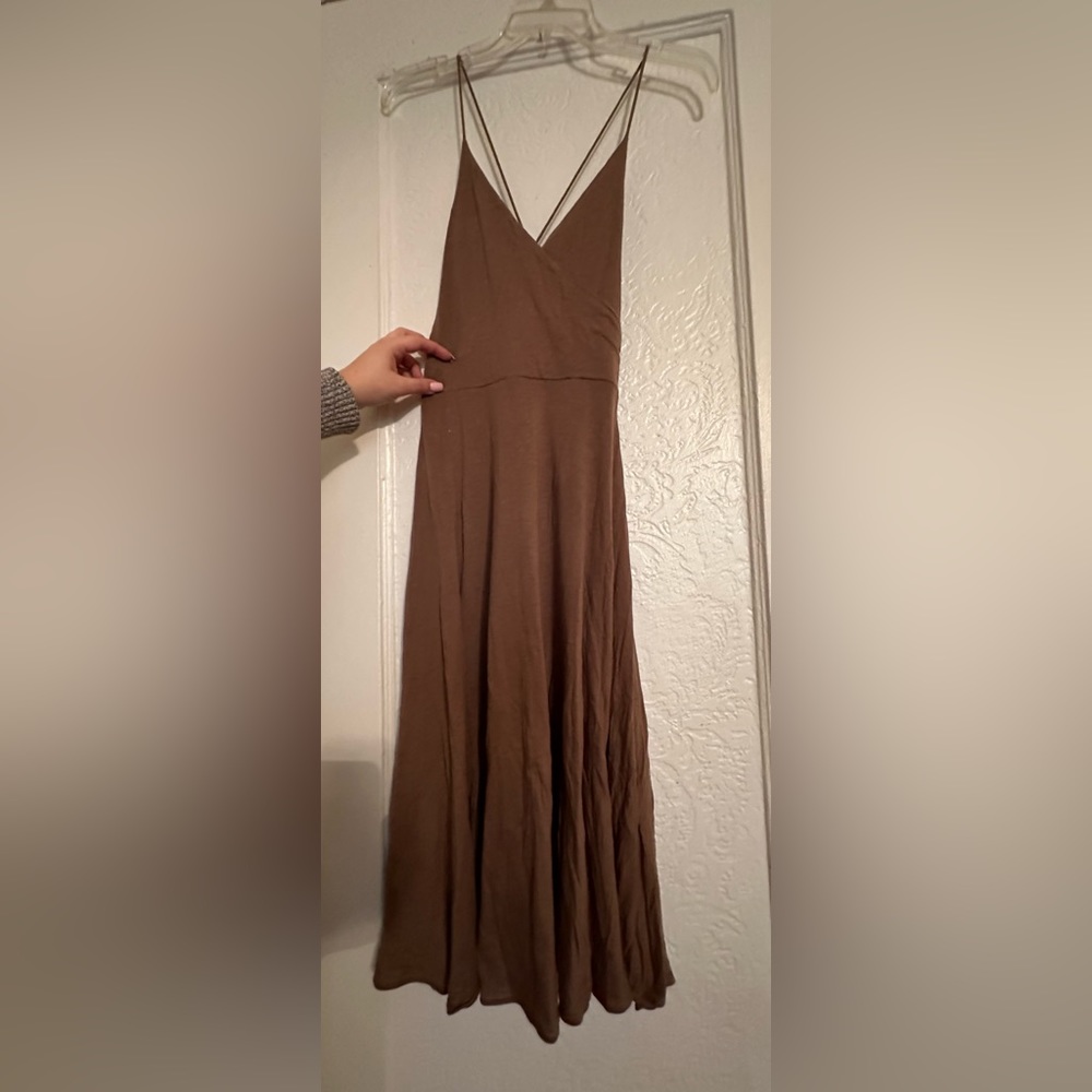 Banana Republic crisscross, Cognac color flow summer knee dress Sz: 2